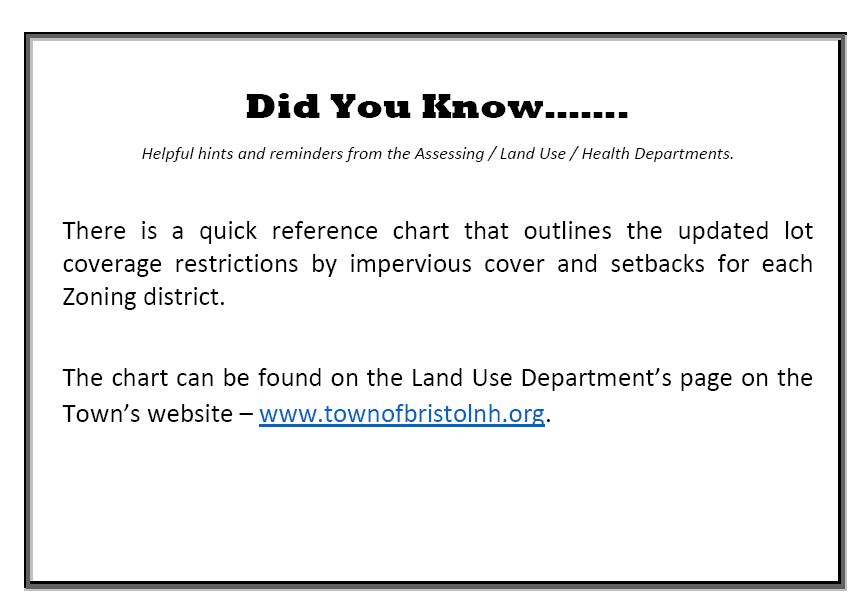 Did You Know - There is a quick reference chart that outlines the updated coverage restrictions. 