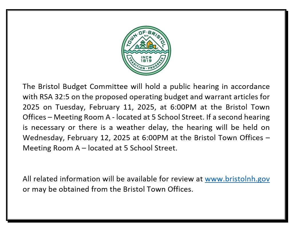 2025 Proposed Budget and Warrant Articles Public Hearing - 2/11/25