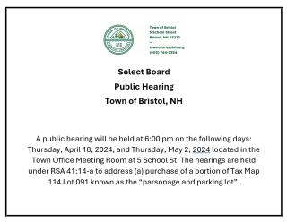 Public Hearing on 4/18/24 and 5/2/24
