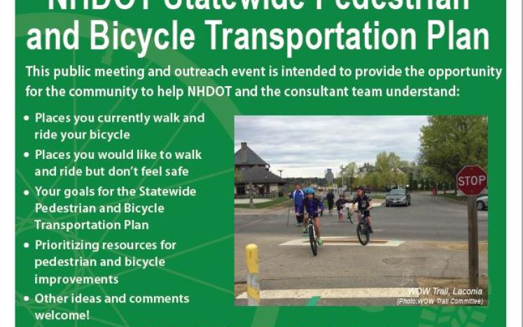 NHDOT Statewide Pedestrian and Bicycle Transportation Plan - Public Meeting / Outreach Event