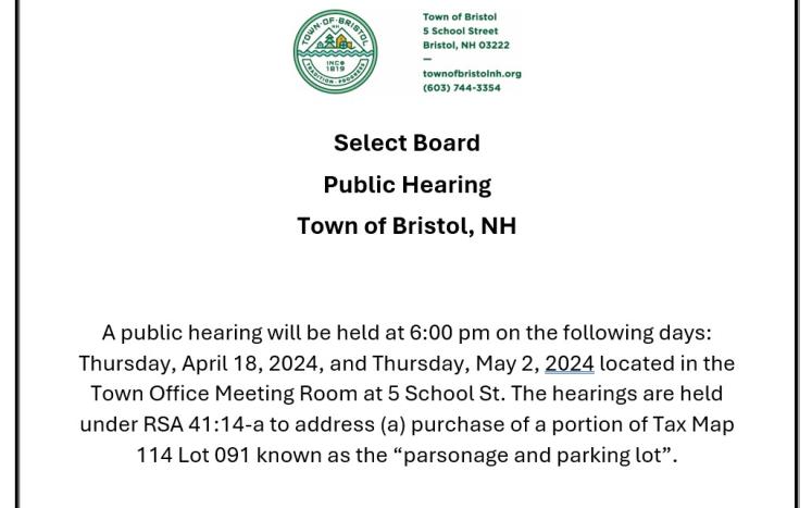 Public Hearing 4/18/24 and 5/2/24